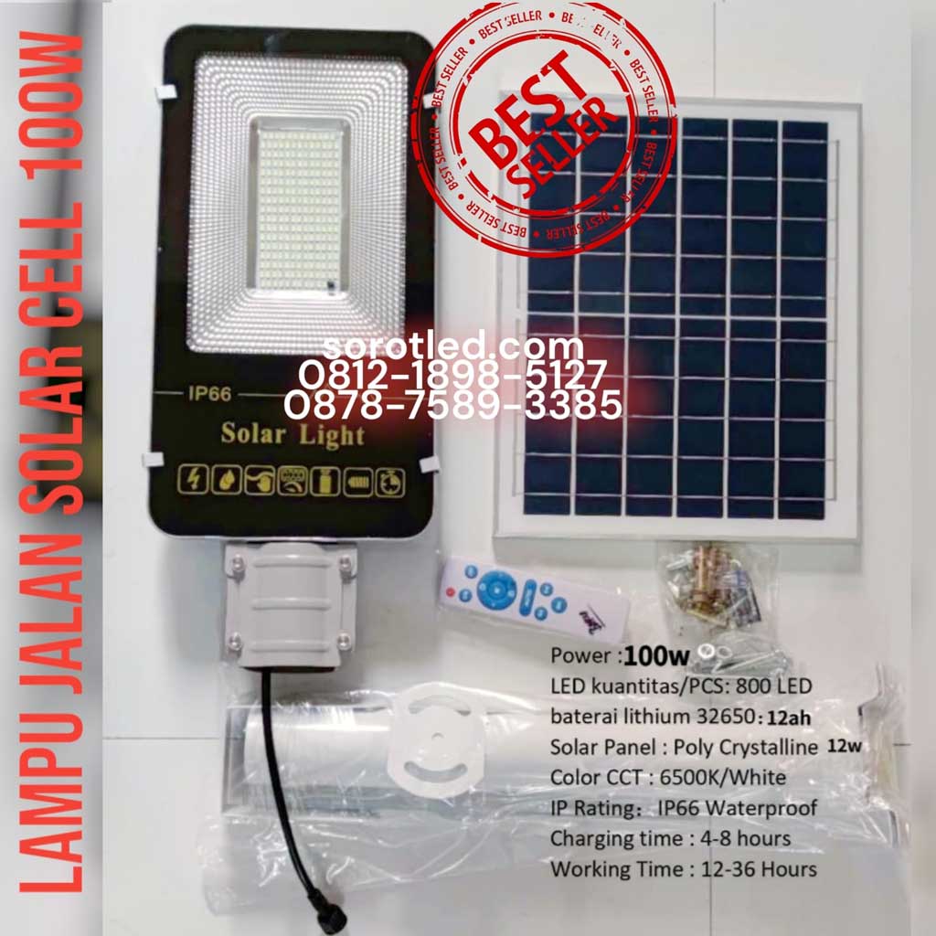 lampu jalan solar 100w