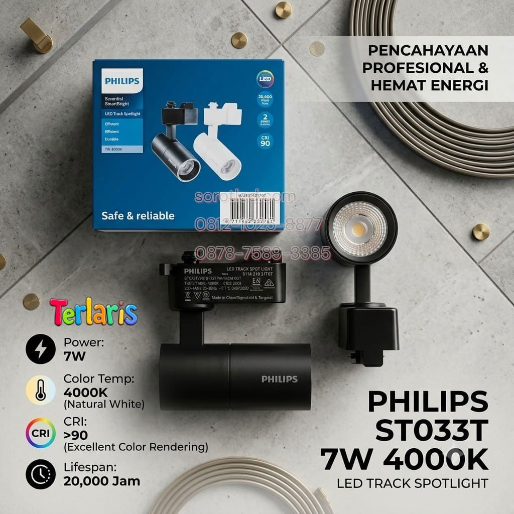 lampu philips st033t 7w 4000k spotlight