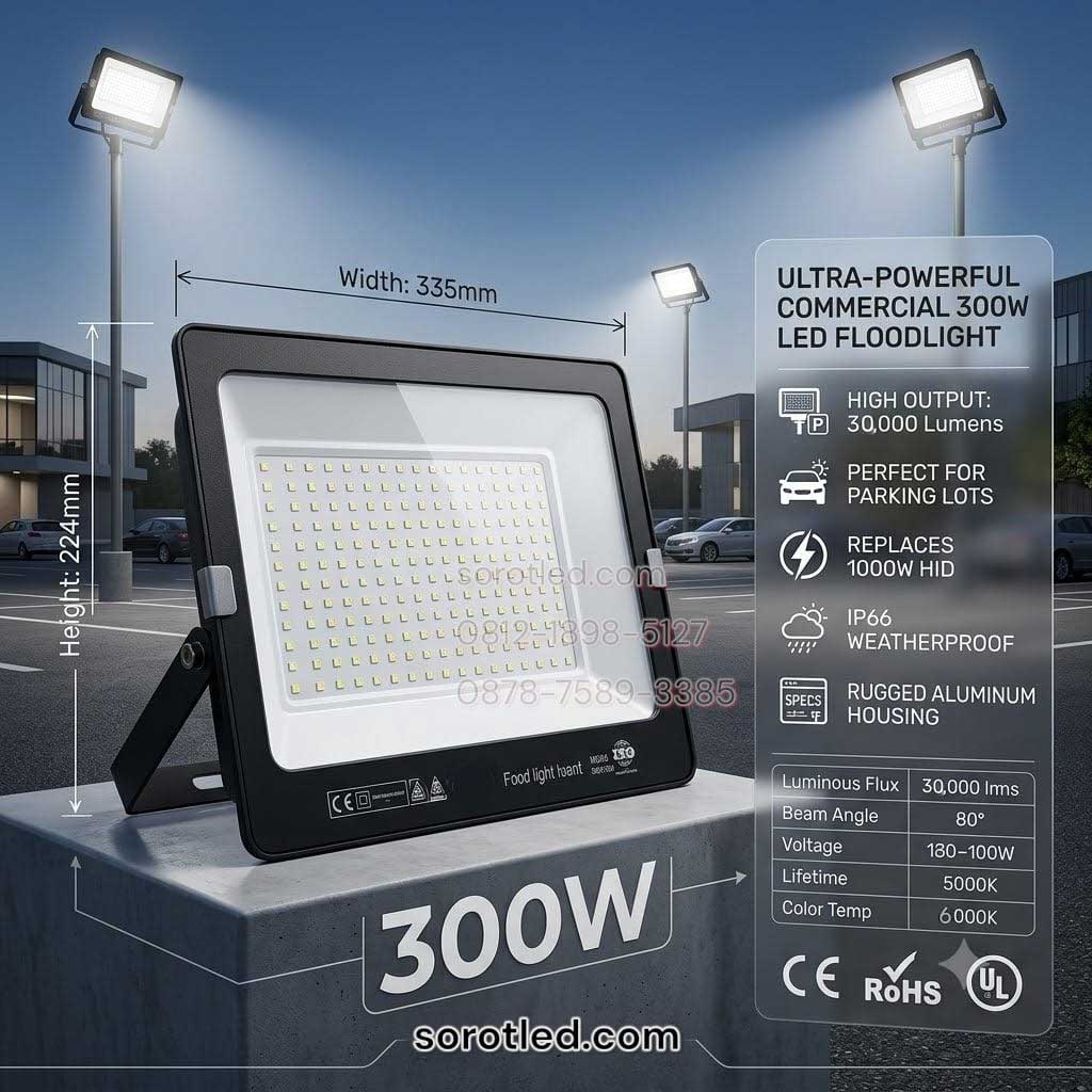 lampu sorot 300w led smd ip66