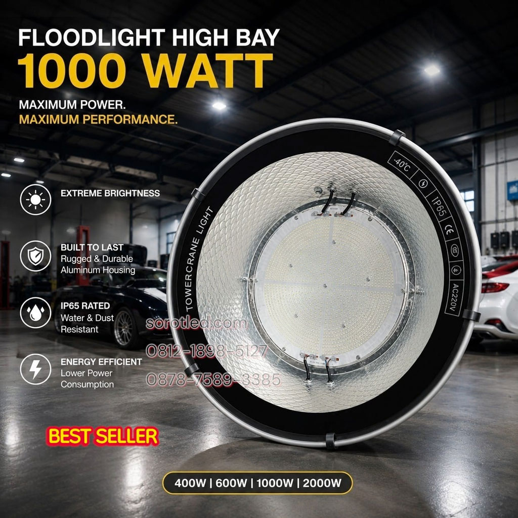 lampu sorot corong 1000w led ip65
