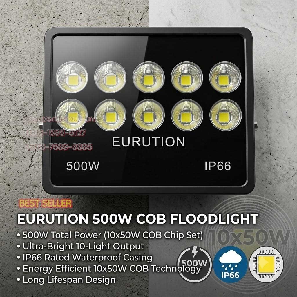 lampu sorot eurution 500w cob led