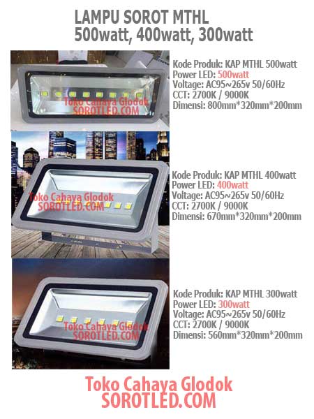 Lampu Sorot MTHL 500watt 400watt 300watt Ekonomis