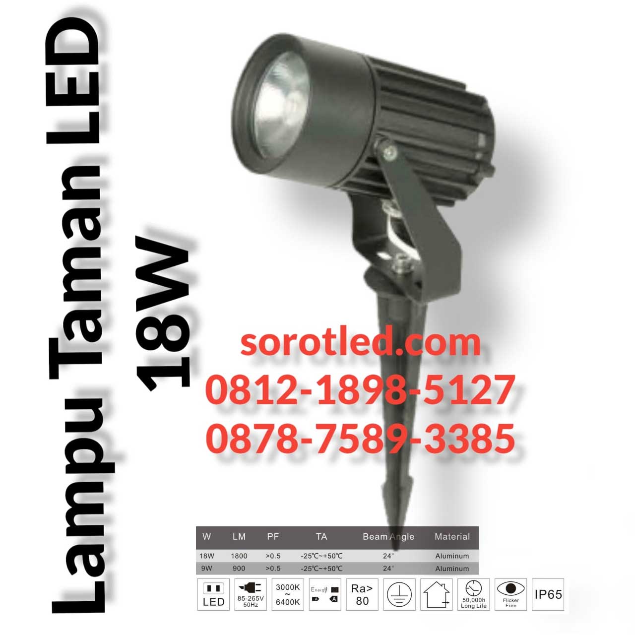 lampu sorot taman 18w