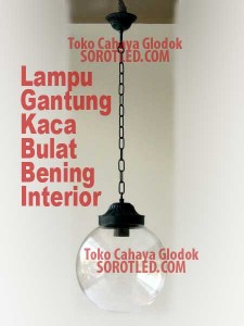 Lampu Gantung Kaca Bulat Bening Ø25 cm